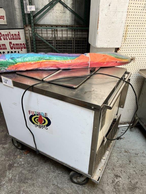 Portable Ice Cream Push Cart and Umbrella