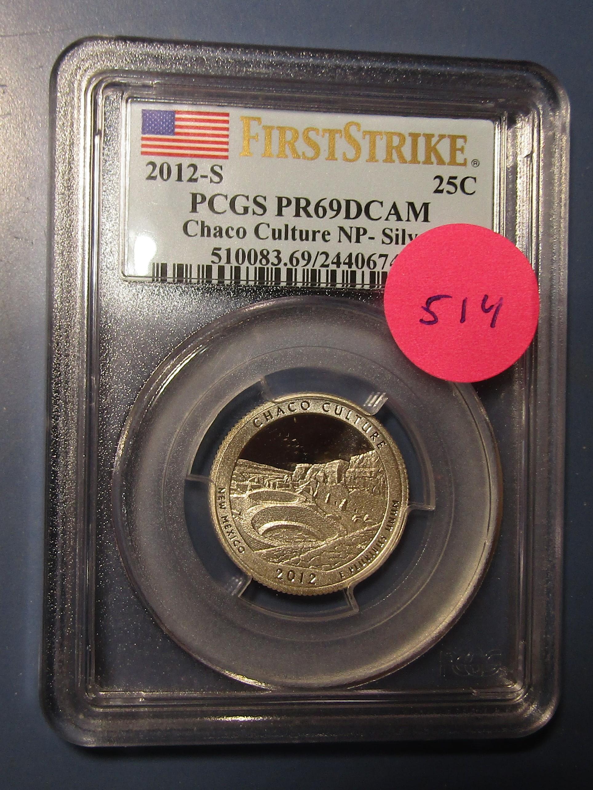 2012-S CHACO CULTURE NP SILVER QUARTER PCGS PF-69 DEEP CAMEO