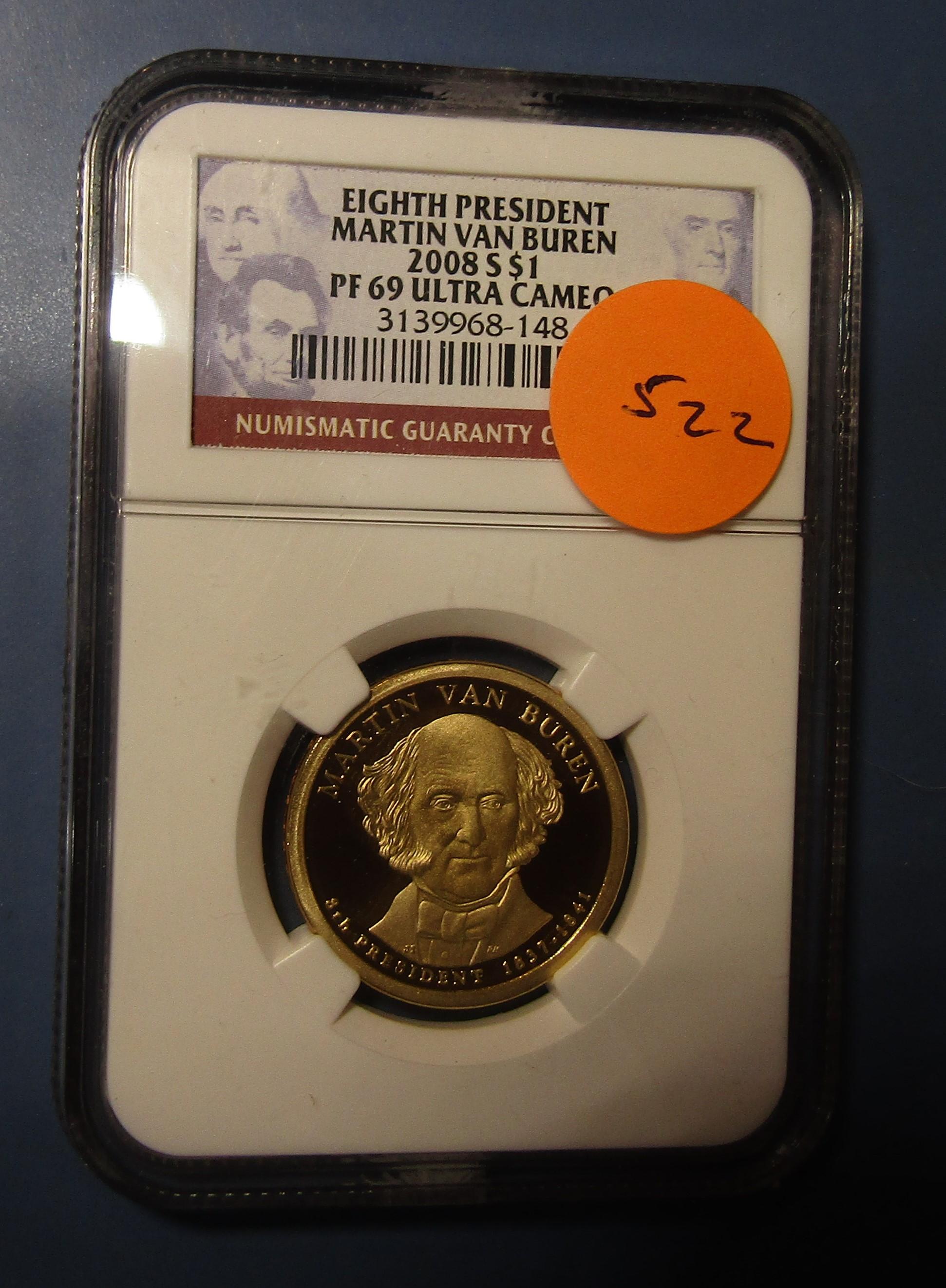 2008-S MARTIN VAN BUREN DOLLAR NGC PF-69 ULTRA CAMEO