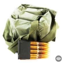 6 Loaded En-Bloc Clips 30-06 M2 Ball Ammunition in Cloth Bandoleer