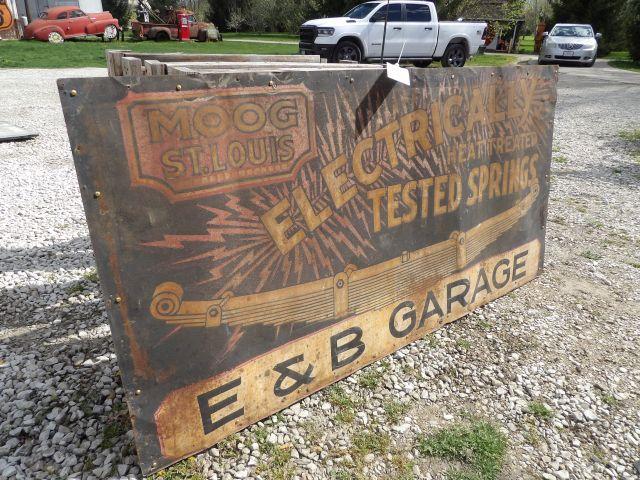 MOOG St. Louis Electrically Heat Treated Tested Springs E & B Garage Sign