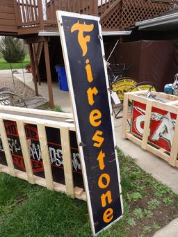 Fireston Porc. Upright Sign