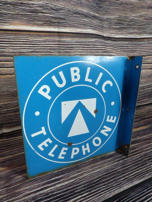 Public Telephone Porc. Flange Sign