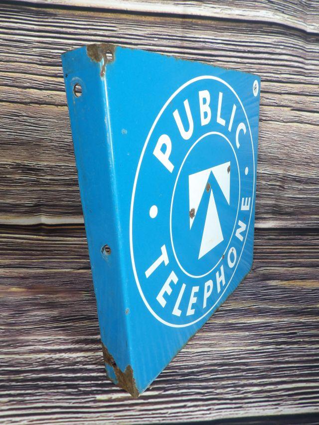 Public Telephone Porc. Flange Sign