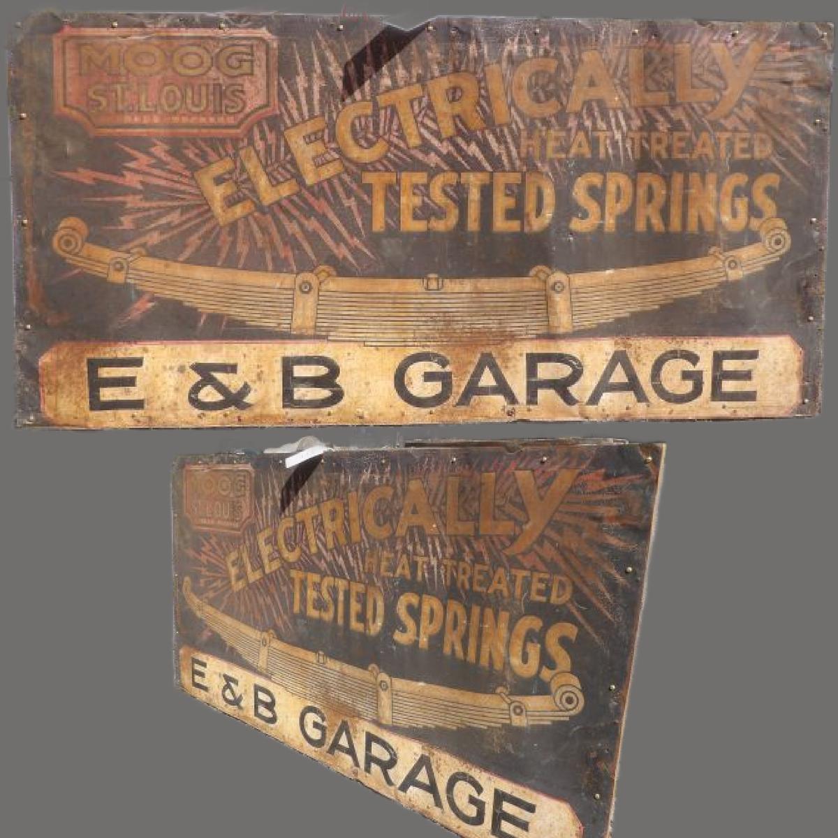 MOOG St. Louis Electrically Heat Treated Tested Springs E & B Garage Sign