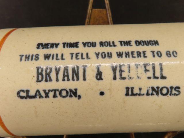 Clayton, IL Stoneware Adv. Rolling Pin