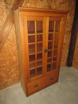 Oak Built In Bookcase - Cabinet