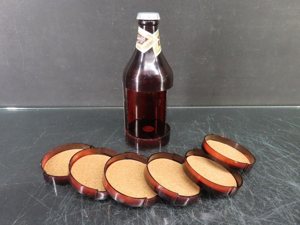 1970 Schlitz Beer Bottle Coaster Set