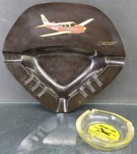 Lot of (2) Airplane Adv. Ashtrays