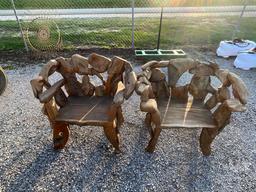 WOOD TABLE WITH A SET OF (4) CHAIRS
