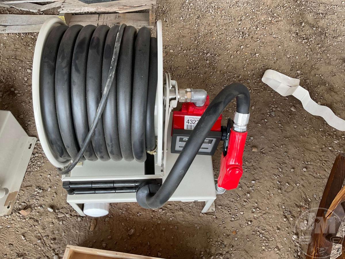 12 VOLT FUEL PUMP W/50’......FT HOSE REEL AND GALLON METER