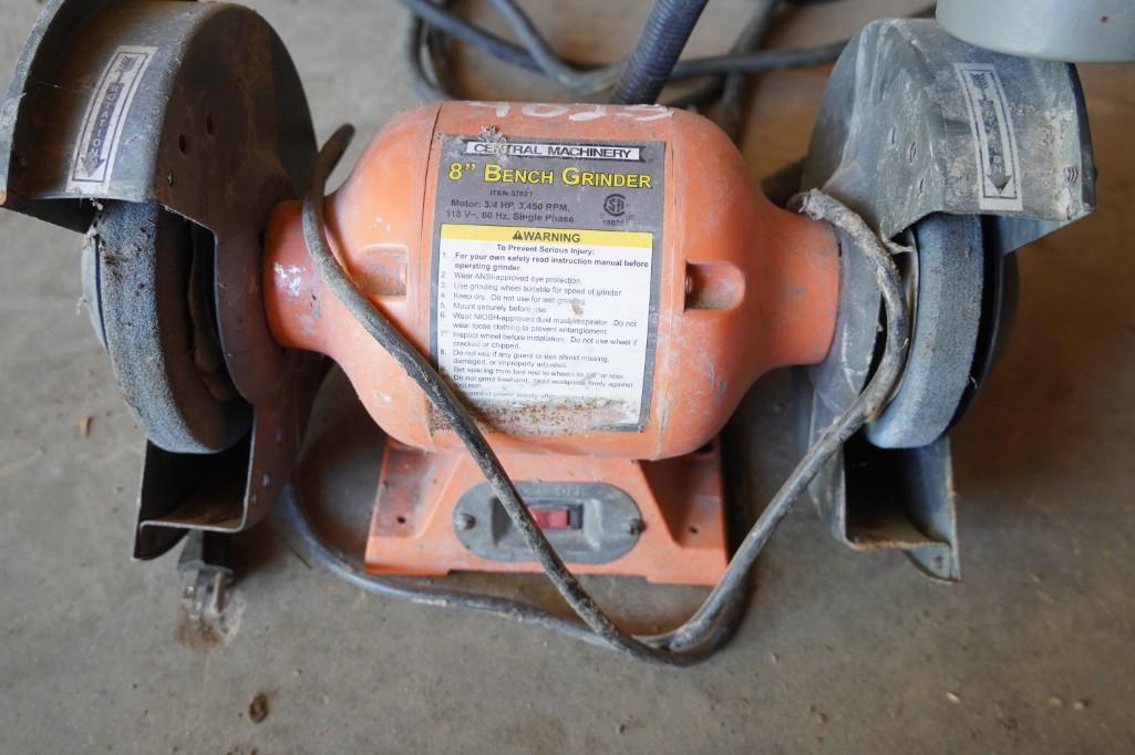 Bench Grinder and Jumper Cables