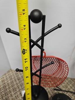 METAL GOODS - BIRD IN A CAGE, MUG TREE,CANDLE PLATFORM, APPLE BASKET