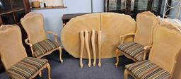 DINING SET -TABLE , LEAF, 4 CHAIRS 2 CAPTAINS