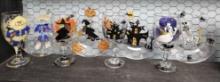 SET OF HALLOWEEN HANDPAINTED GLASS AND PLATES