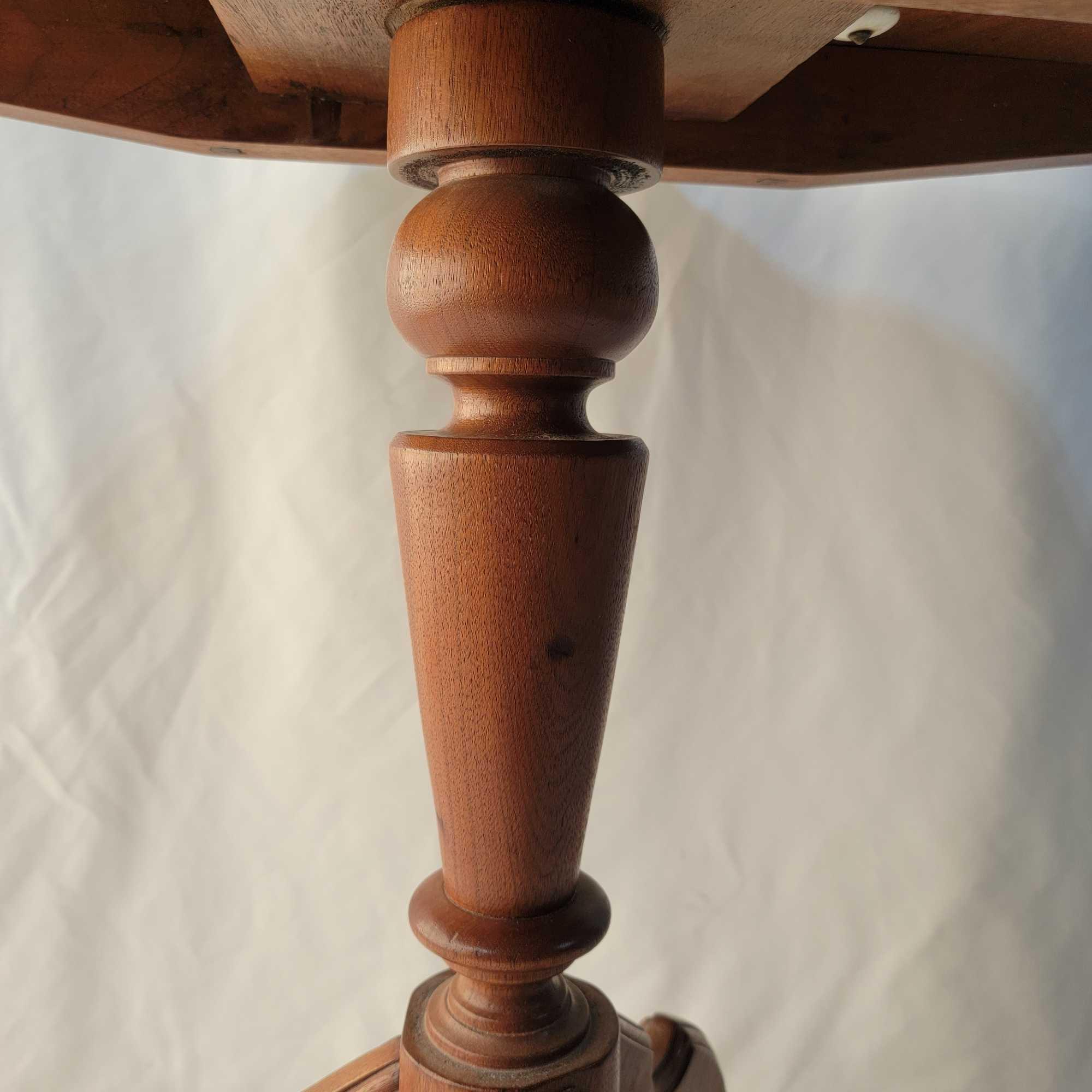 Walnut Tilt Top Three-Legged Table