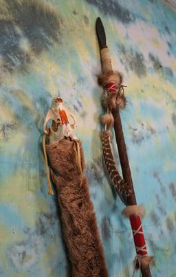 Native American Handmade Spear & Ceremonial Dancing Stick