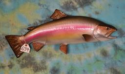 Brand New 29 1/2" Monster Rainbow Trout Fiberglass Reproduction Taxidermy Fish Mount