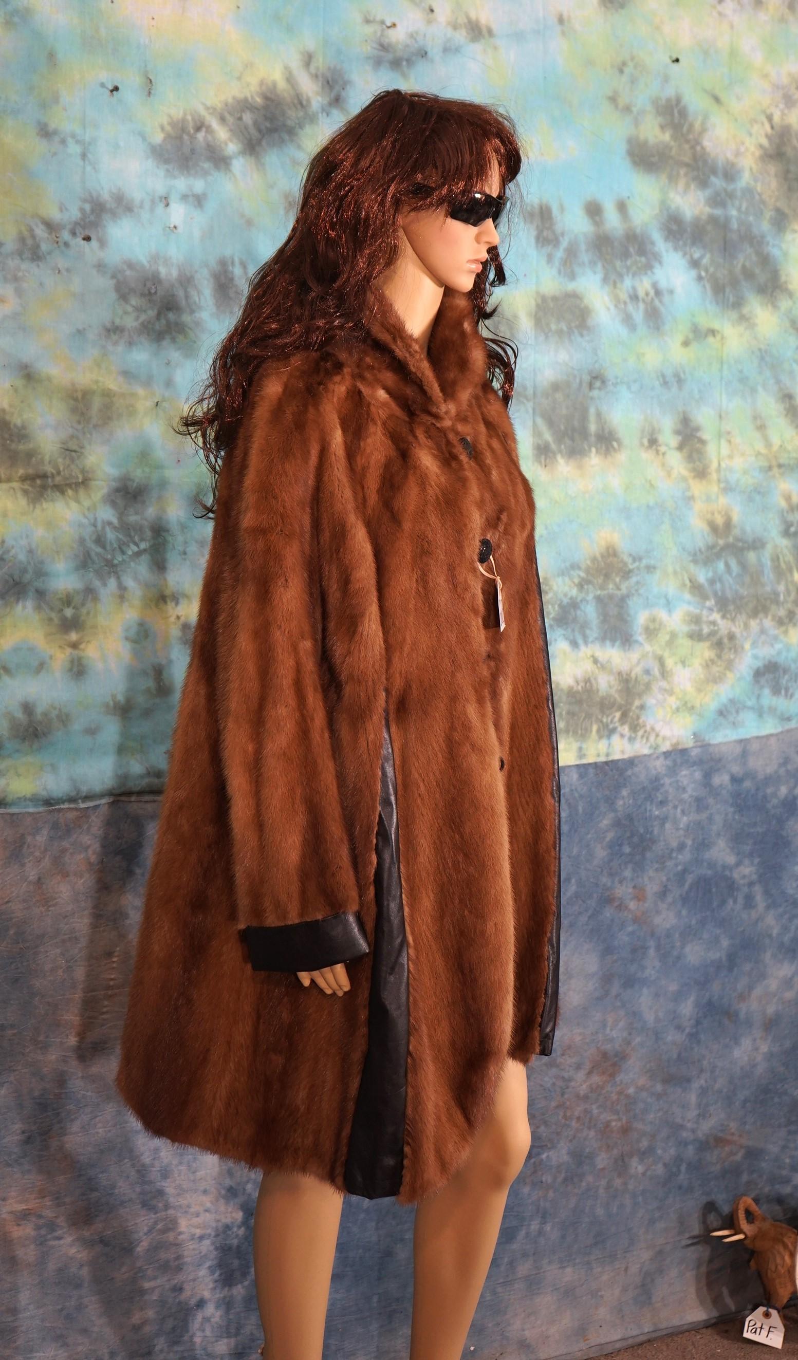 Ladies Pine Martin Long Fur Coat Size L