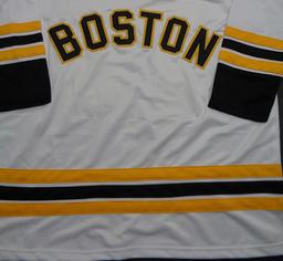 Johnny Bucyk Boston Bruins Autographed & Inscribed Custom Hockey Jersey JSA W coa