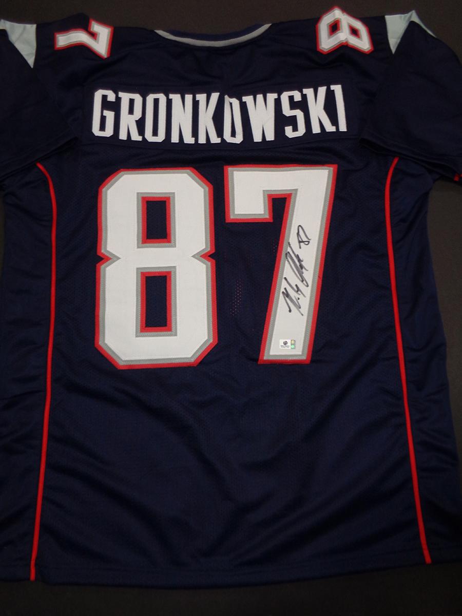 Rob Gronkowski New England Patriots Autographed Custom Football Jersey GA coa