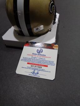 Drew Brees New Orleans Saints Autographed Riddell Mini Helmet GA coa