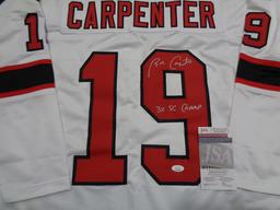 Bobby Carpenter New Jersey Devils Autographed & Inscribed Custom Hockey Jersey JSA W coa