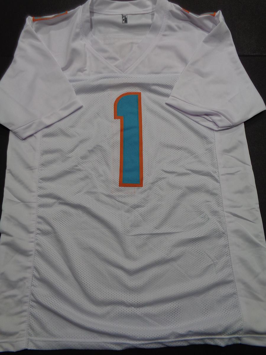 Tua Tagovailoa Miami Dolphins Autographed Custom Football Jersey GA coa