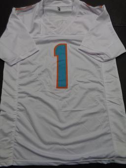 Tua Tagovailoa Miami Dolphins Autographed Custom Football Jersey GA coa