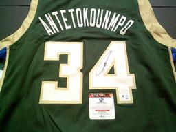 Giannis Antetokounmpo Milwaukee Bucks Custom Basketball Jersey GA coa