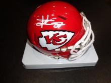 Travis Kelce Kansas City Chiefs Autographed Riddell Mini-Helmet w/GA coa