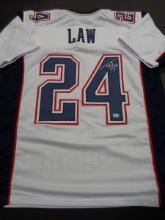 Ty Law New England Patriots Autographed Custom Football Jersey GA coa