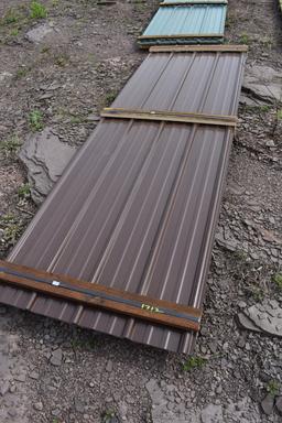 30 Pieces of 10' Sections of Brown Corrugated Metal Paneling