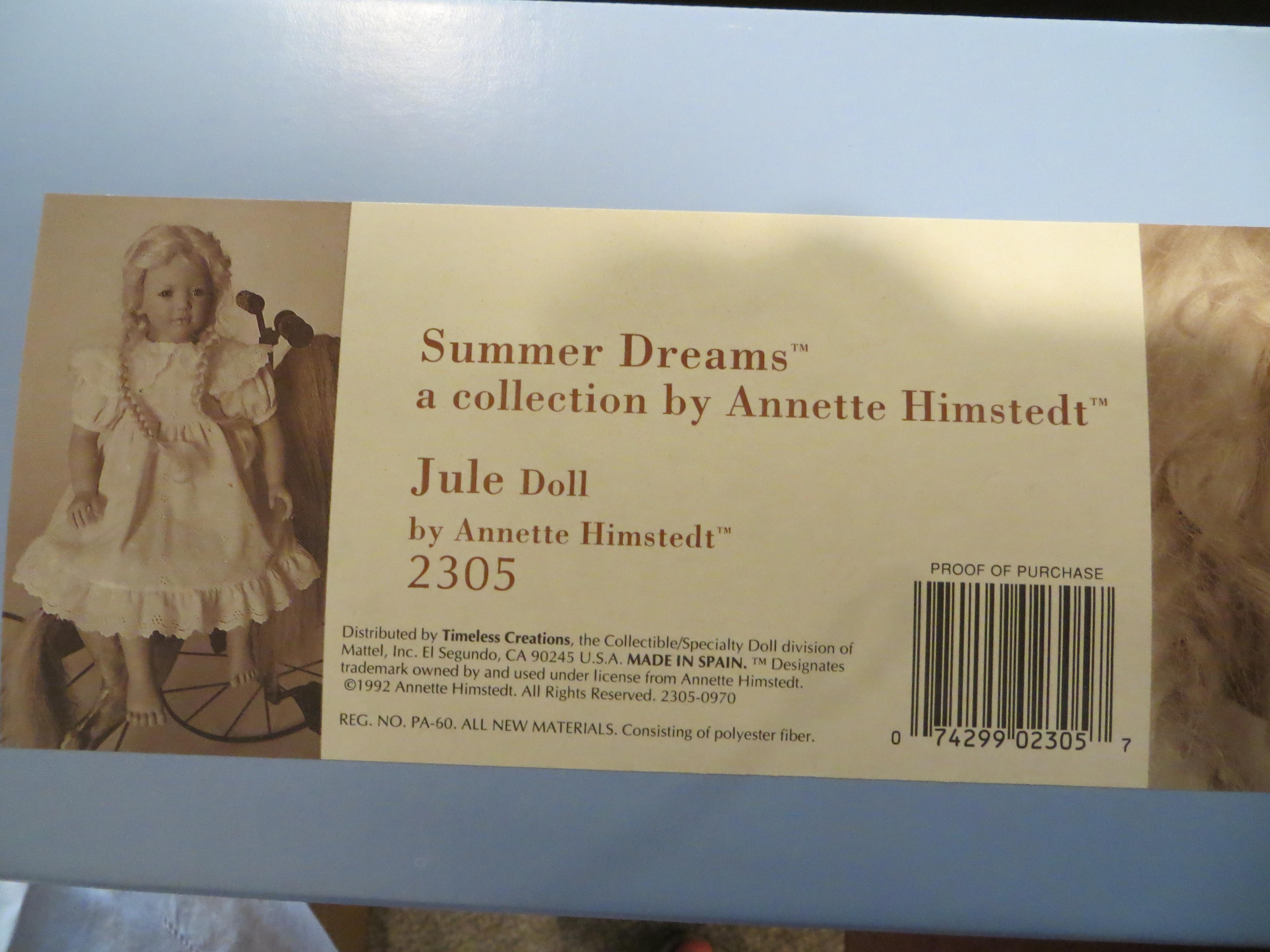 Mattel Summer Dreams Collection 2305 Annette Himstedt Jule Doll