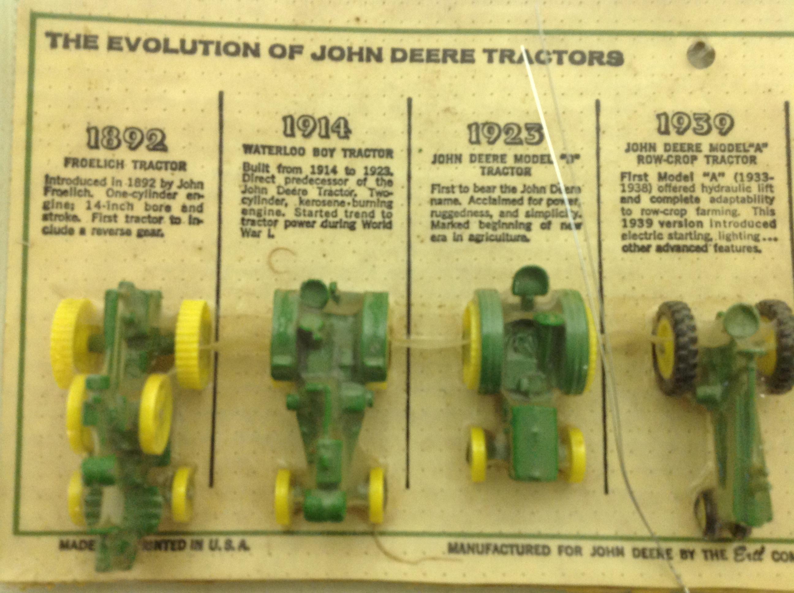 "The Evolution of John Deere Tractor" Rare made in Dyersville, IA, Authenti