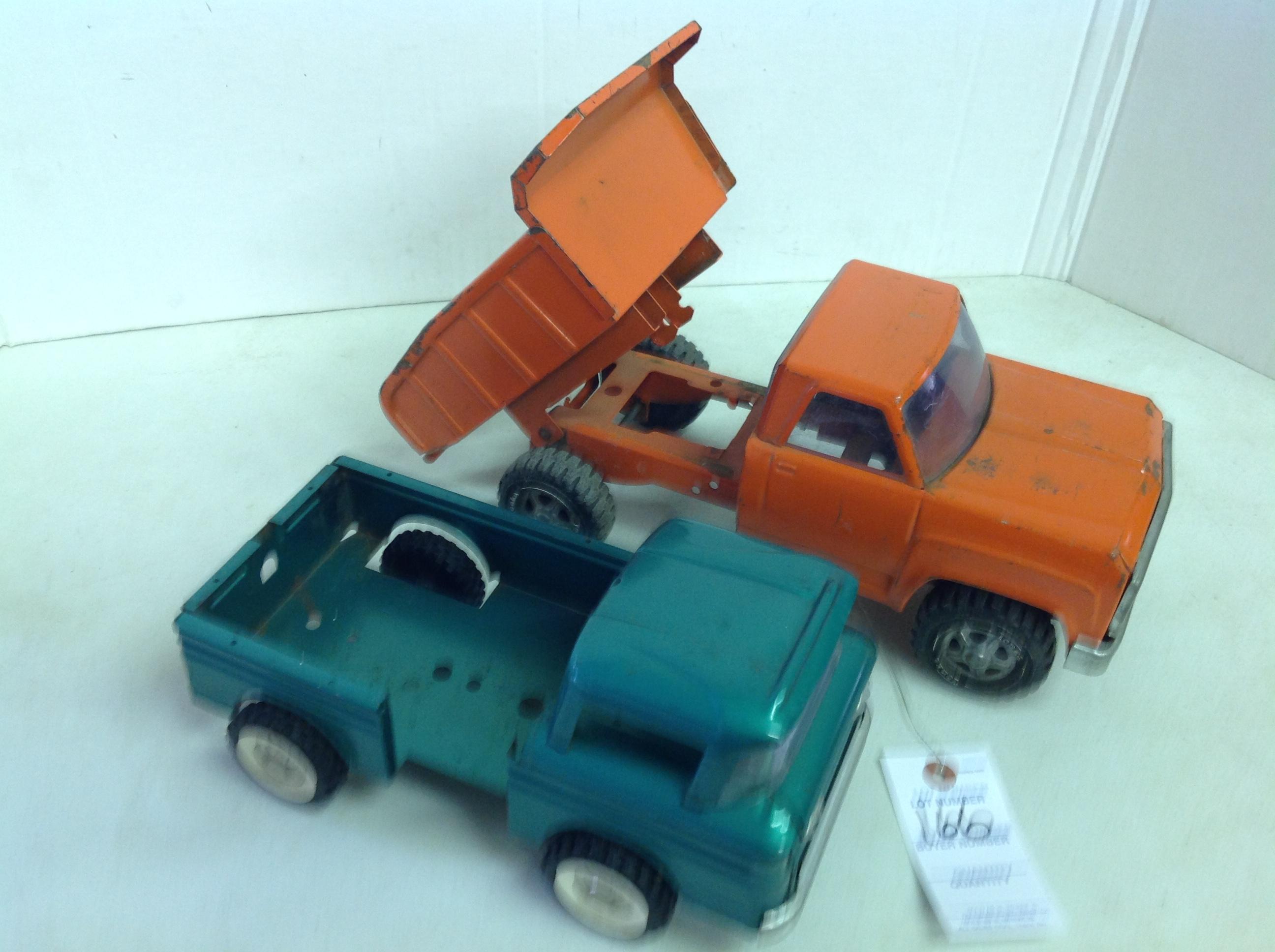 Vintage Structo Chevrolet Corsair Truck &  Orange Tonka Dump Truck played w