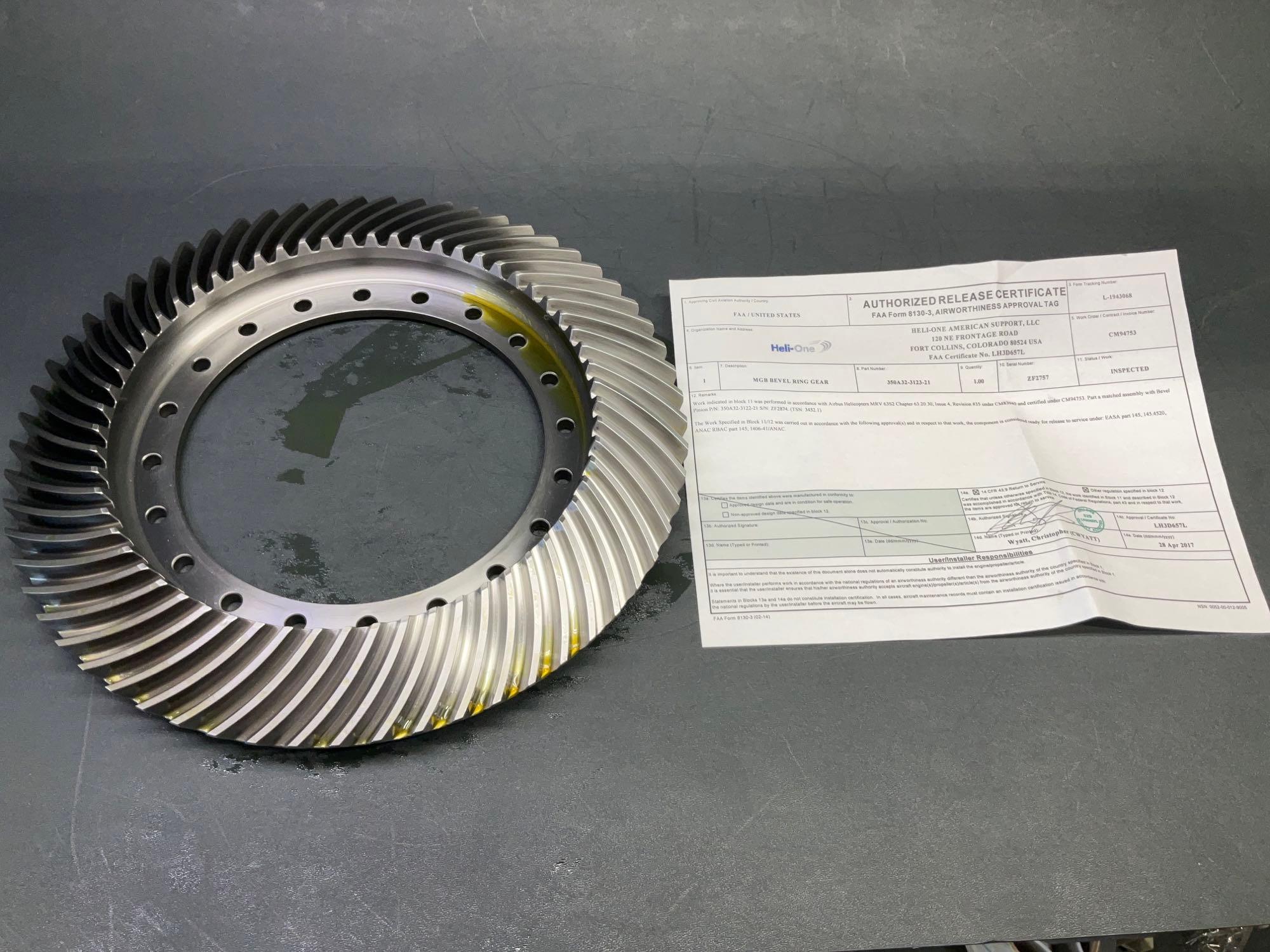 AS350 MAIN GEARBOX BEVEL GEAR 350A32-3123-21 (INSPECTED)