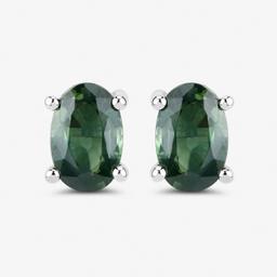 14KT White Gold 1.16ctw Green Sapphire Earrings