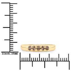 14KT Yellow Gold 0.25ctw Champagne Diamond Ring