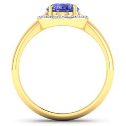 14KT Yellow Gold 1.41ct Tanzanite and Diamond Ring