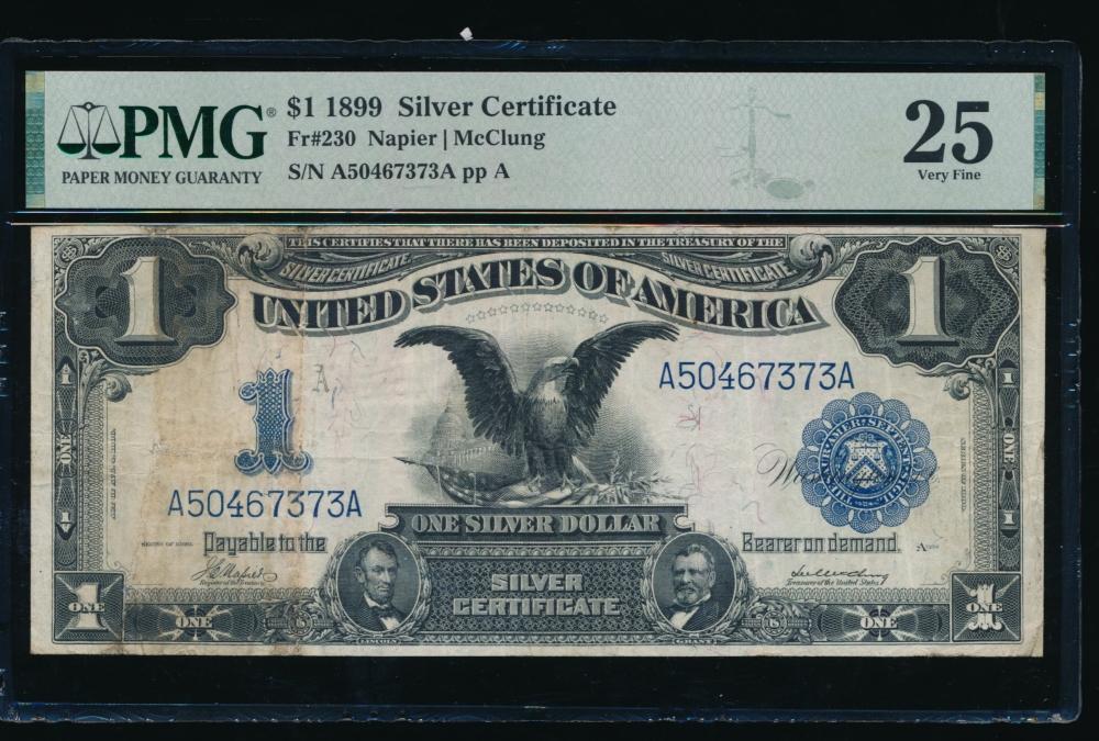 1899 $1 Black Eagle Silver Certificate PMG 25