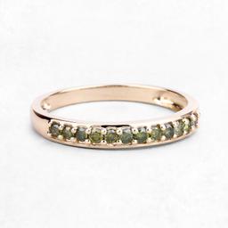 14KT Yellow Gold 0.27ctw Green Diamond Ring