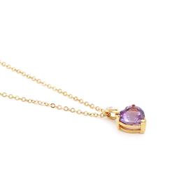 Plated 18KT Yellow Gold 2.12cts Amethyst and Diamond Necklace