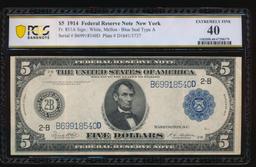 1914 $5 New York FRN PCGS 40