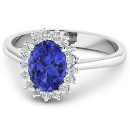 14KT White Gold 1.41ct Tanzanite and Diamond Ring