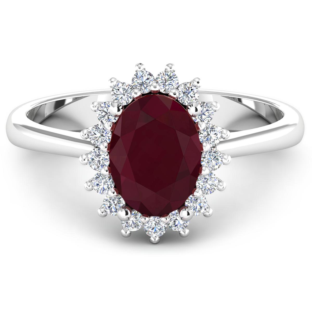 14KT White Gold 2.30ct Ruby and Diamond Ring