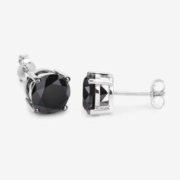 14KT White Gold 3.84ctw Black Diamond Earrings