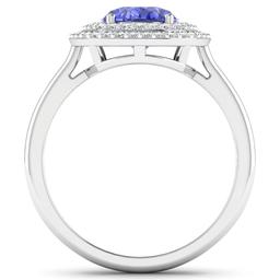 14KT White Gold 1.41ct Tanzanite and Diamond Ring