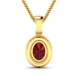 14KT Yellow Gold 1.50ct Ruby and Diamond Pendant with Chain