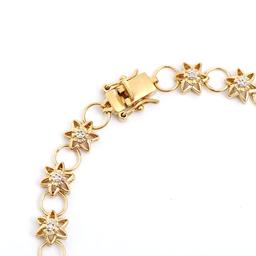 Plated 18KT Yellow Gold 0.14cts Diamond Bracelet